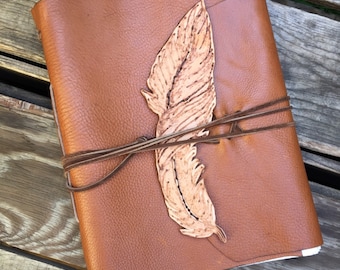 Feather Quill Sketchbook, Large Handmade Writing Journal