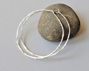 Sterling Silver Thin Hoop Earrings, Large Lightweight Hoop Earrings, Minimalist Earrings, Sterling Silver Hoop Earrings, Silver Hoops.