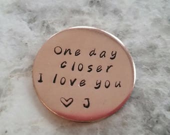 one day closer pocket coin deployment gift United States Navy gift airforce Marines army military deployment challenge coin gift for husband