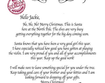 Letter from Santa- Santa Claus - INSTANT DOWNLOAD - Printable PDF with Editable Text