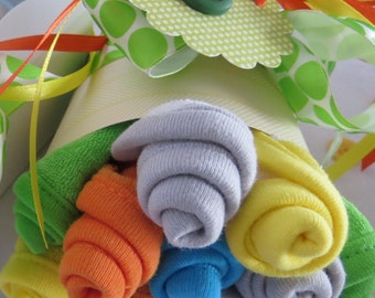 Washcloth Bouquet for Baby Gender Neutral