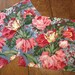 Pair 1940's Pillow Covers, Vintage Chintz Blue Pink Floral Polished Cotton Fabric, Cottage Bungalow Porch