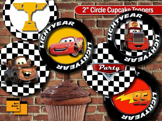 Cars theme Party Cupcake Topper Birthday Party Cupcake