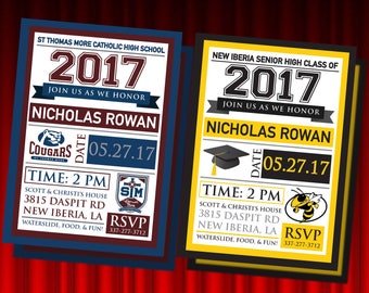 High School Graduation Party Invitation with mascot