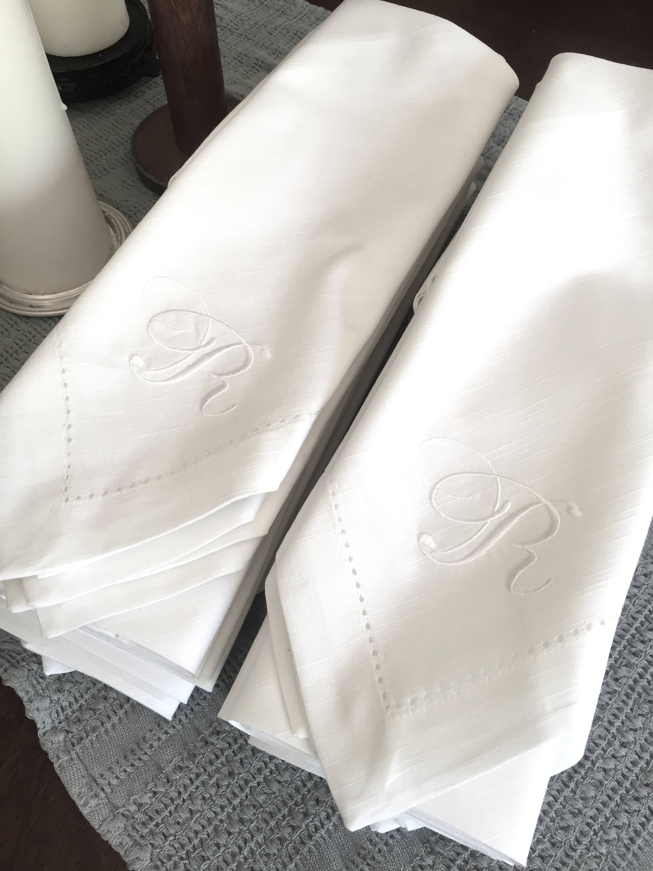Bulk Monogrammed Wedding Napkins Set of 50 Custom Napkins