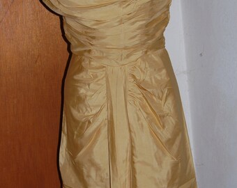 Neusteters yellow wiggle dress. 1950's-60's