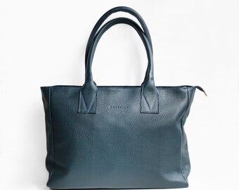 Leather Shopper in Dark Blue /Leather Tote / Shoulder Bag / Blue Leather Bag / Leather Bag / Leather Handbag / Morelle Bag