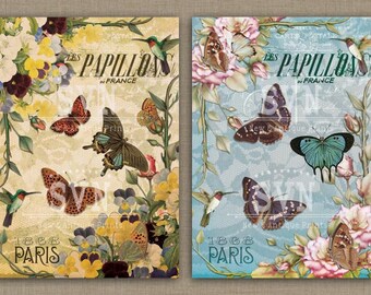 Butterflies - Digital Collage Sheet Printable download digital image vintage scrapbooking