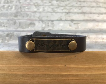 Follow your Heart Leather Cuff Bracelet