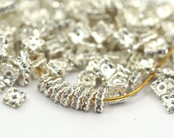 24 Crystal Square Swarovski Rondelle Beads 5 Mm Spacer Beads Y284