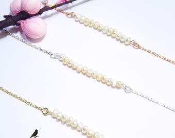 Pearl Bracelet Cz Gold Vermeil 925 Silver Rose