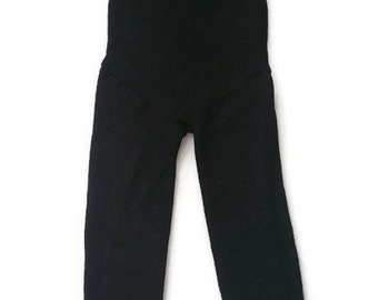 2t - 3t black wool longies / wool diaper cover / pants