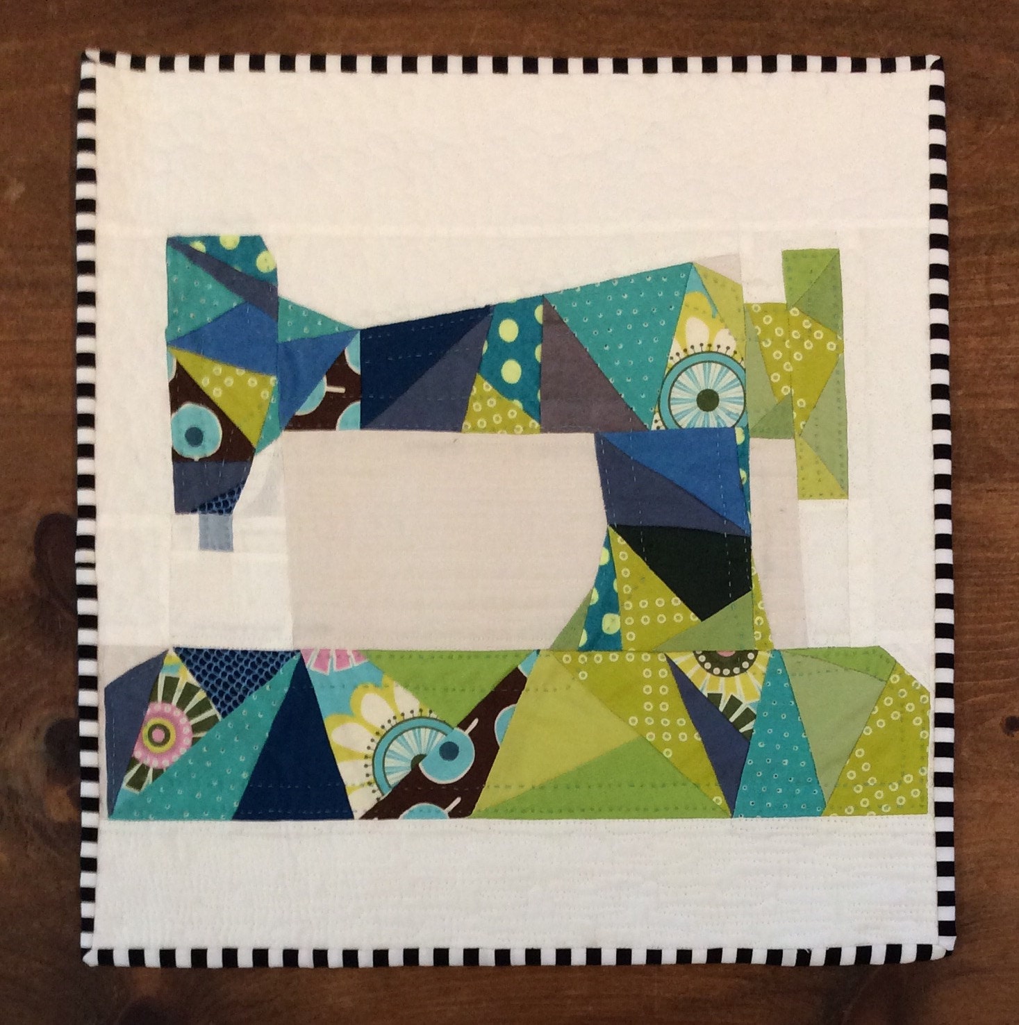 Sewing machine quilt Quilted Art quilted wall hanging home