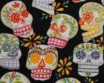 Alexander Henry Fabric Calaveras Black Bkg 1 Yard