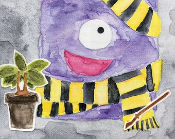 Hufflepuff - Watercolor Monster Painting