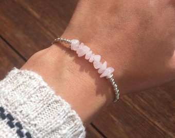 NEW Natural Rose Quartz Bracelet, Rose Quartz Anklet 5 Sizes, Mother's Day Gift Bracelet, Rose Quartz Jewellery by InTheMomentUK