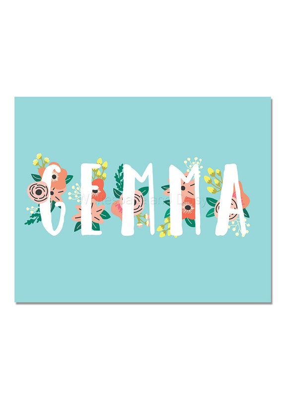 Gemma Personalized Name Sign Personalized Name Baby Gift