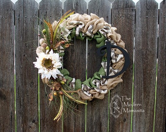 Green Autumn Chevron Wreath