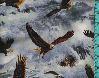 The Hunter Eagle Flight Fabric, Home Decor Quilt or Craft
