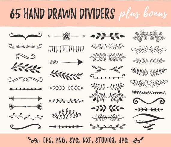 Download Flourish divider lines. Text dividers svg. Hand drawn ornate