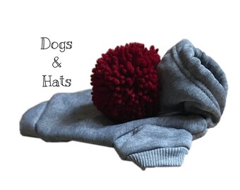 The Pom Pom pet hoodie. Dog/cat/puppy sweater jumper. Choose your bobble colour. Uk seller.
