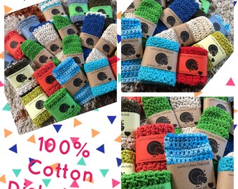 100% Crocheted Cotton Dishcloths