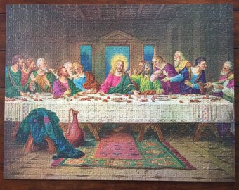 Milton Bradley Puzzle, The Last Supper, Leonardo DaVinci, Vintage, Jigsaw Puzzle, 1965, 1000 Pieces, Religious Puzzle, #4557, Made in USA