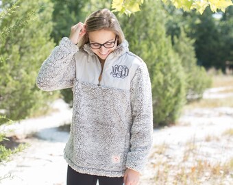 Monogram Sherpa Pullover