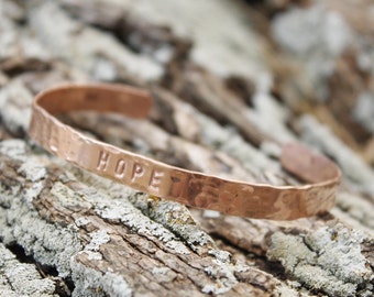 Personalized Hammered Copper Bracelet