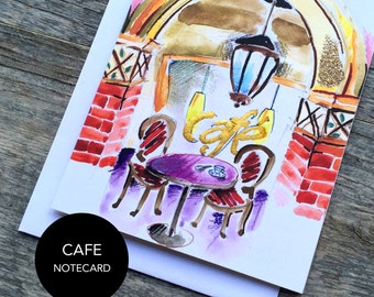French Cafe Notecard Set of 3 or 6