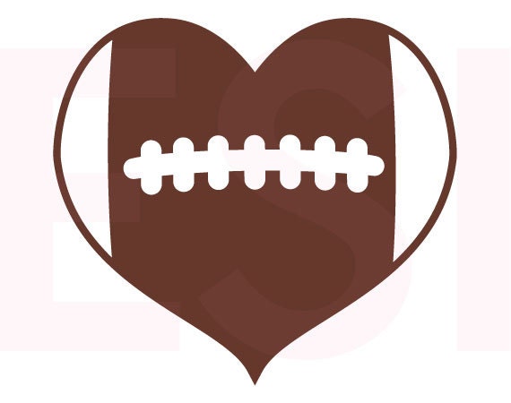 Download Football Heart design SVG DXF EPS cutting files for use in