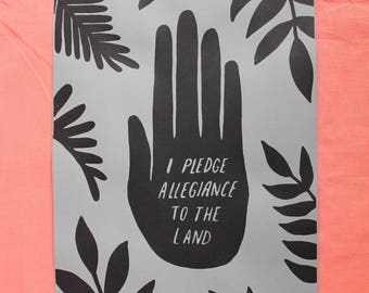 Pledge Poster Print: Large Wall Art Print Nature Art Poster Art Nature Punk Folk Punk Screenprint Art Home Decor Nature Print Wall Decor