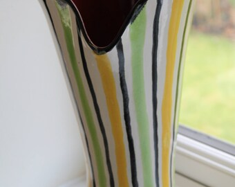 Vase 1950's Tall with Stripes