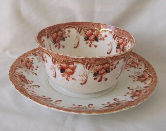 Deco Sugar / Sweet Bowl with Under Plate in Trent Pattern c.1930