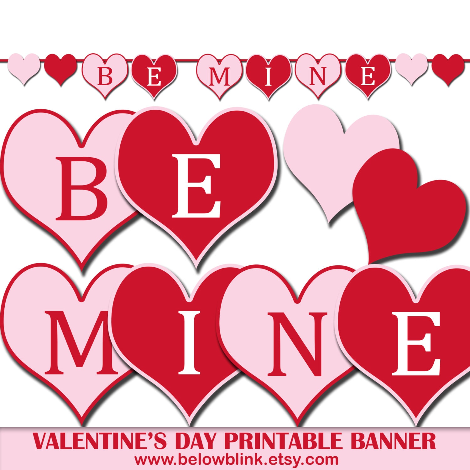 Be Mine Valentine's Day Banner Printable Photo Prop