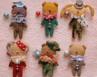 SUPER DEAL 3 PDF Epatterns for Artist Pins - Elephant, Bear and Rabbit - by Sasha Pokrass