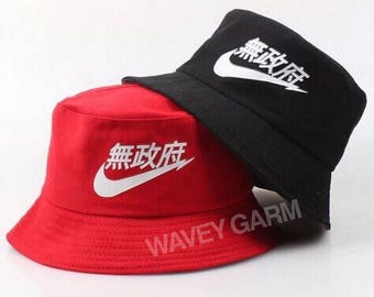 Air Tokyo Bucket Hat (Black) | Japanese Chinese Writing Nike Inspired KYC Vintage Yung Lean Festival White Very Rare