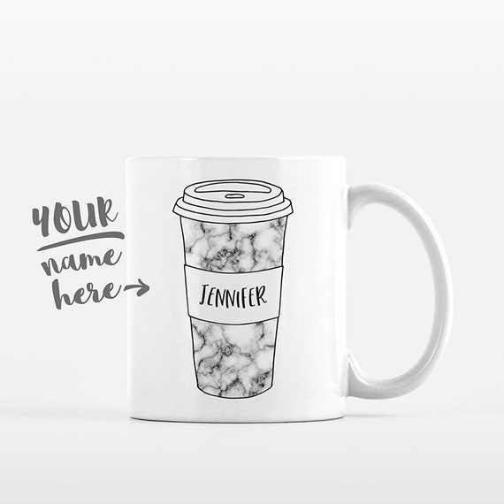Marble Mug Pattern Travel Mug Drawing Personalized Coffee Mug Custom Mug Name Coffee Cup Personalized Gift for Women Marble Gift for Girl
