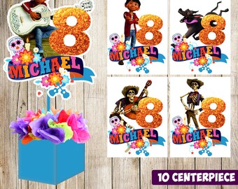 10 Coco centerpieces, Coco printable centerpieces, Coco party supplies, Coco birthday, Coco printable
