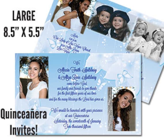 Twin Quinceanera Invites Sweet 15 Invitations Mis Quince Anos