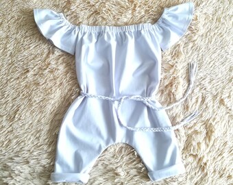 Girls Romper pattern, Harem Romper pattern, Playsuit PDF, Off-the-shoulder Jumpsuit pattern, Girls Playsuit PDF, Underarms Romper Pattern