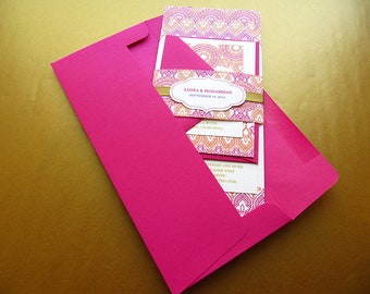 Indian Wedding Invitation. Henna Mehndi Invitation. Hindu Wedding Invitation. Moroccan theme Wedding. Pink and Gold Invitation – SAMPLE
