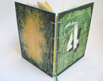 Handmade book, bank ephemera, record book with pockets, 20th Century nostalgia, variety paper book, artist book