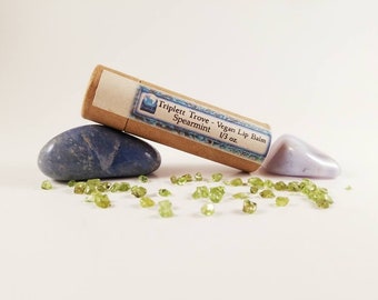 Vegan Spearmint Lip Balm w/ Natural Sunscreening Ingredients 1/3 oz.