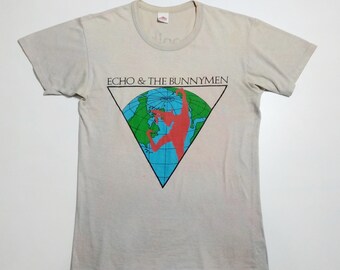 Vintage 80's Echo & The Bunnymen 1986 t shirt Liverpool to LA tour concert band shirt