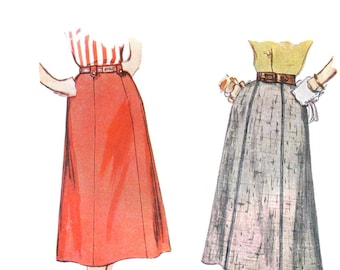 50s Gored Skirt Pattern waist 28 hip 37 vintage Tailored Skirt pattern simplicity 4375