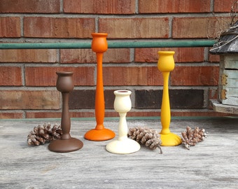 Fall Wood Candleholders