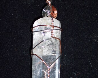 Quartz Crystal Point Wire Wrapped Pendant