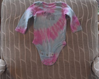 Tie Dye Carters Baby Onesie Size 3 Months Pink Aqua White