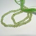 Natural Peridot Button Gemstone in 2mm to 3mm Size Seven Inch Strand